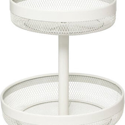 5Five Obstschale/Obstkorb 2-lagig Modell Double Fruit - Metall - Ø30 x H31 cm - weiß - rund - Obstschalen mit großem Fassungsvermögen
