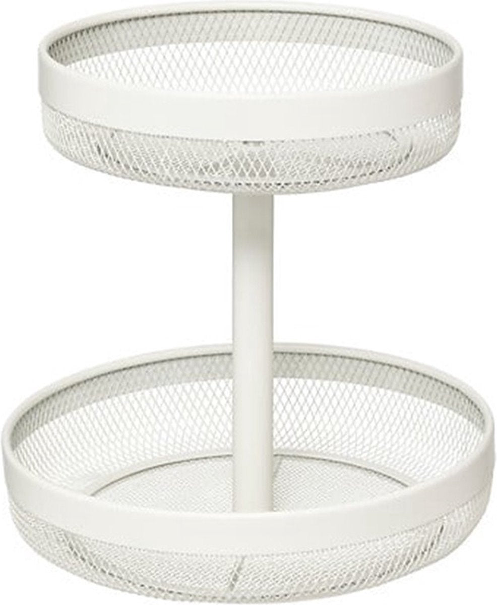5Five fruitschaal Mayaj – fruitmand met 2 lagen, beige staal, Ø 30 cm