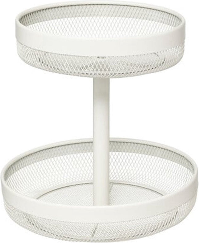 5Five Obstschale/Obstkorb 2-lagig Modell Double Fruit - Metall - Ø30 x H31 cm - weiß - rund - Obstschalen mit großem Fassungsvermögen