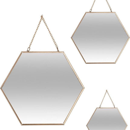 Spiegel - Wandspiegel - Wanddekoration - 3 x Goldene Spiegel