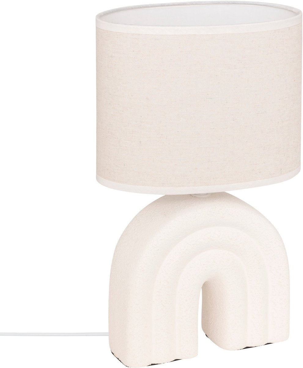 Atmosphera Gabin tafellamp wit – organische voet met textuur, 32 cm hoog