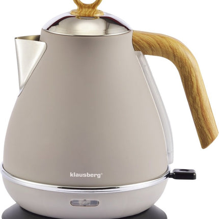 Klausberg 7707 - Retro Wasserkocher - 1,7L - Edelstahl - Beige