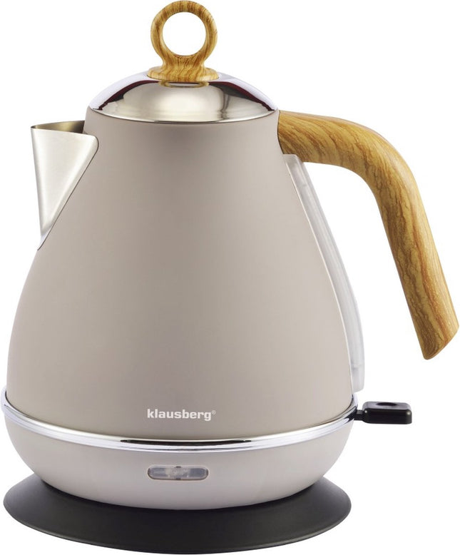 Klausberg 7707 - Retro Wasserkocher - 1,7L - Edelstahl - Beige