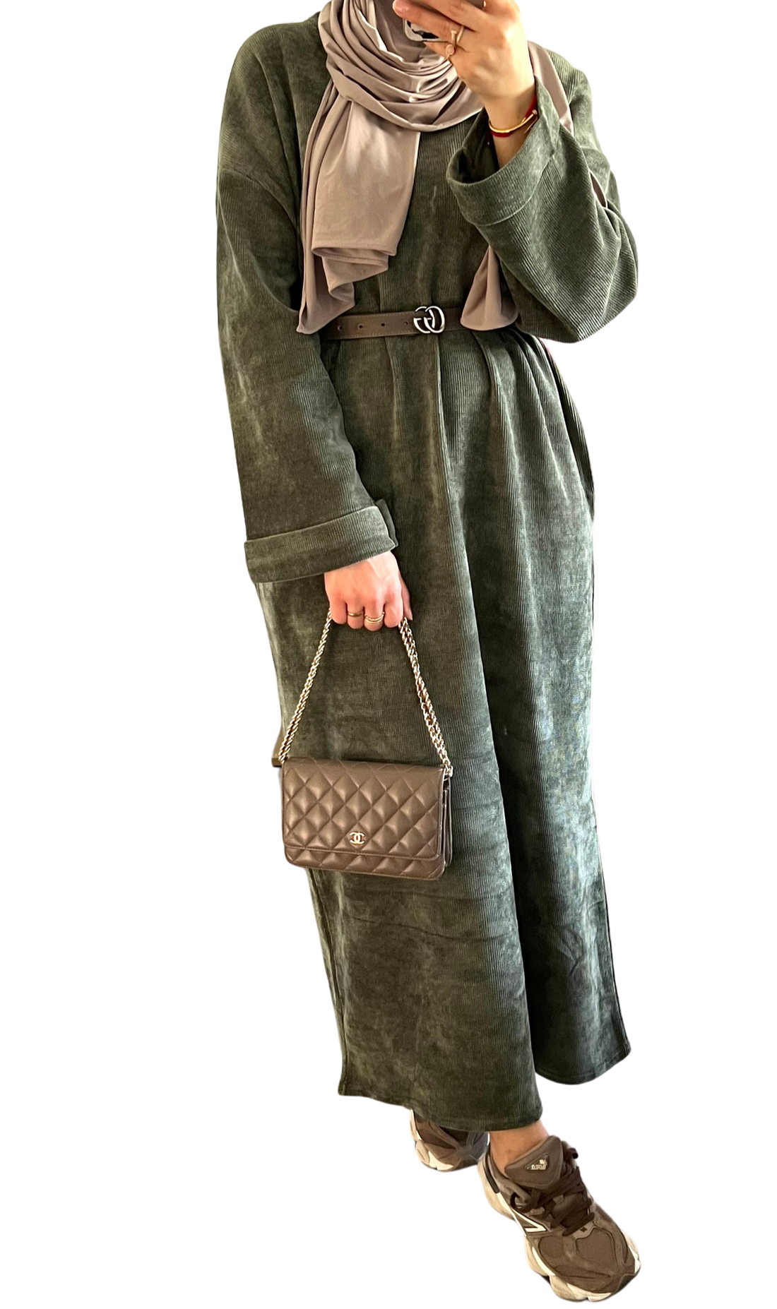 Maya Dress – oversized geribbelde jurk met zakken, tot maat XL – foto 3