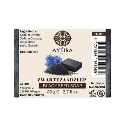 AYTiRA Zwartezaadzeep 80g – Milde Black Seed Zeep voor Huidverzorging