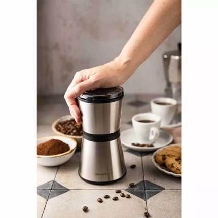 Klausberg KB7603 Elektrische Kaffeemühle – Edelstahl-Kaffeebohnebehälter und -Messer – 200W – Fein oder Grob Mahlen
