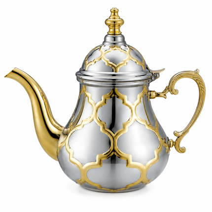 Marokkaanse Theepot Zilver/Goud – Ifrane 0.8L, 1.5L of 2L