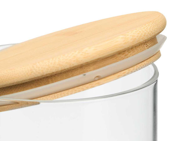 Vivalto Glazen Bewaarpot met Bamboe Deksel – 800 ml – Hittebestendig Borosilicaatglas – Luchtdicht