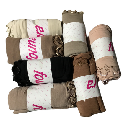 Jersey Hijab Schal mit Steinchen und Satinlinie