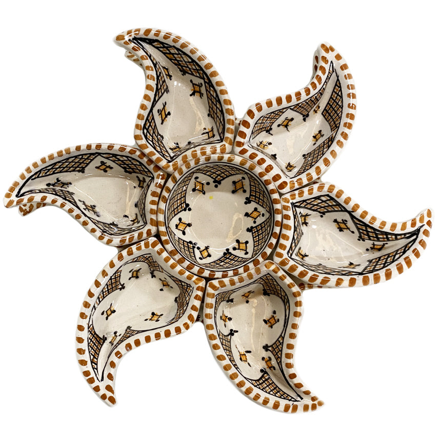 Moroccan ceramic sun serving and snack set