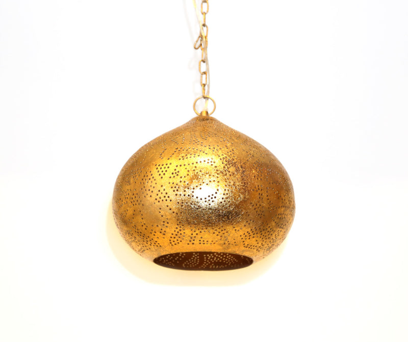 Suspension orientale filigrane style Citrouille vintage or XS