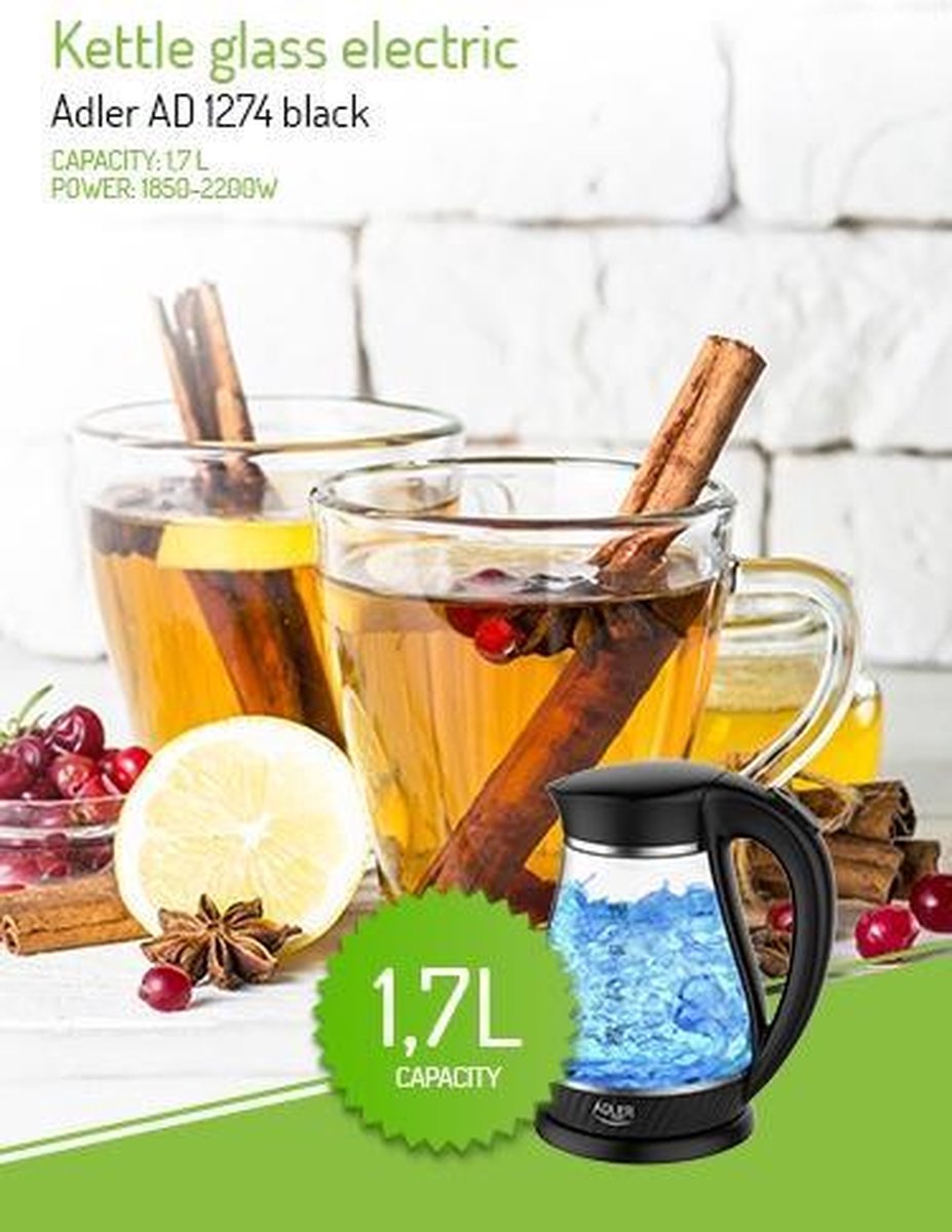 Kettle - black - 1.7 liters