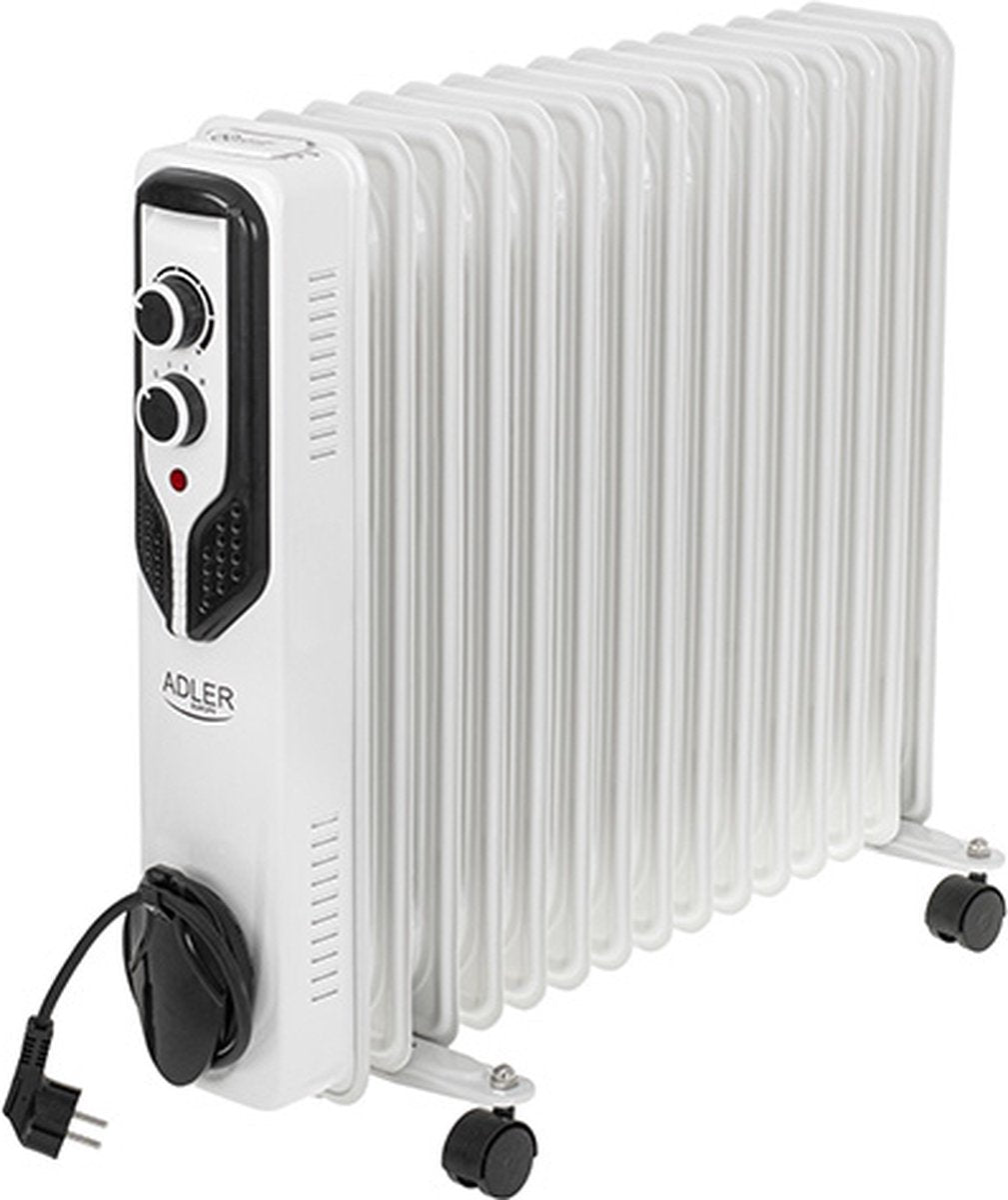 Radiateur électrique à bain d'huile, Huile, 15 ailettes, Intérieur, Sol