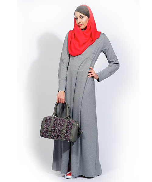 Abaya Feather Grey