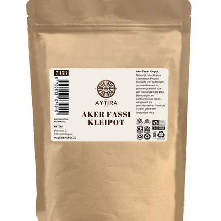 Aytira Aker Fassi Kleipot – 100% Natuurlijke Marokkaanse Lippen- & Gezichtskleuring