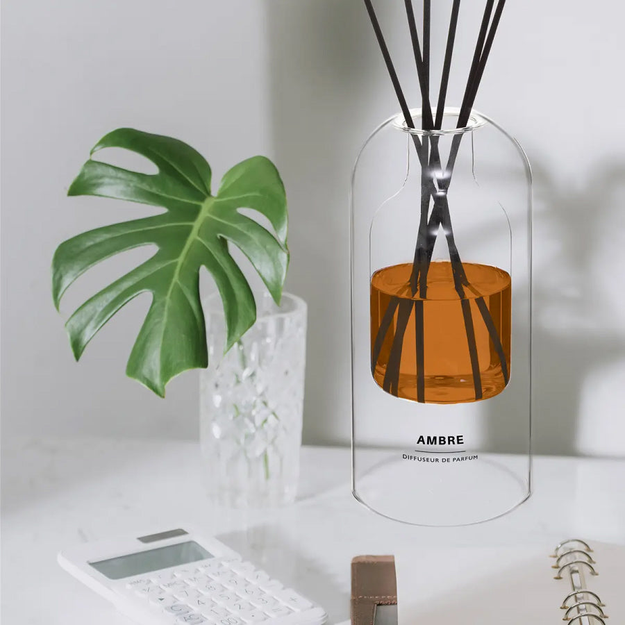 Amber Fragrance Diffuser XL | 500 ML | 6 Rattan Reeds
