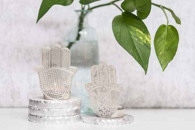 Fatima Teelichthalter Silber