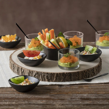 Aperitifset 13-teilig - Aperitifset AUF Holzuntersetzer