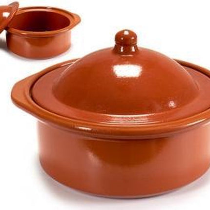 Cocotte - Kochtopf aus braunem Ton, 2,5 Liter