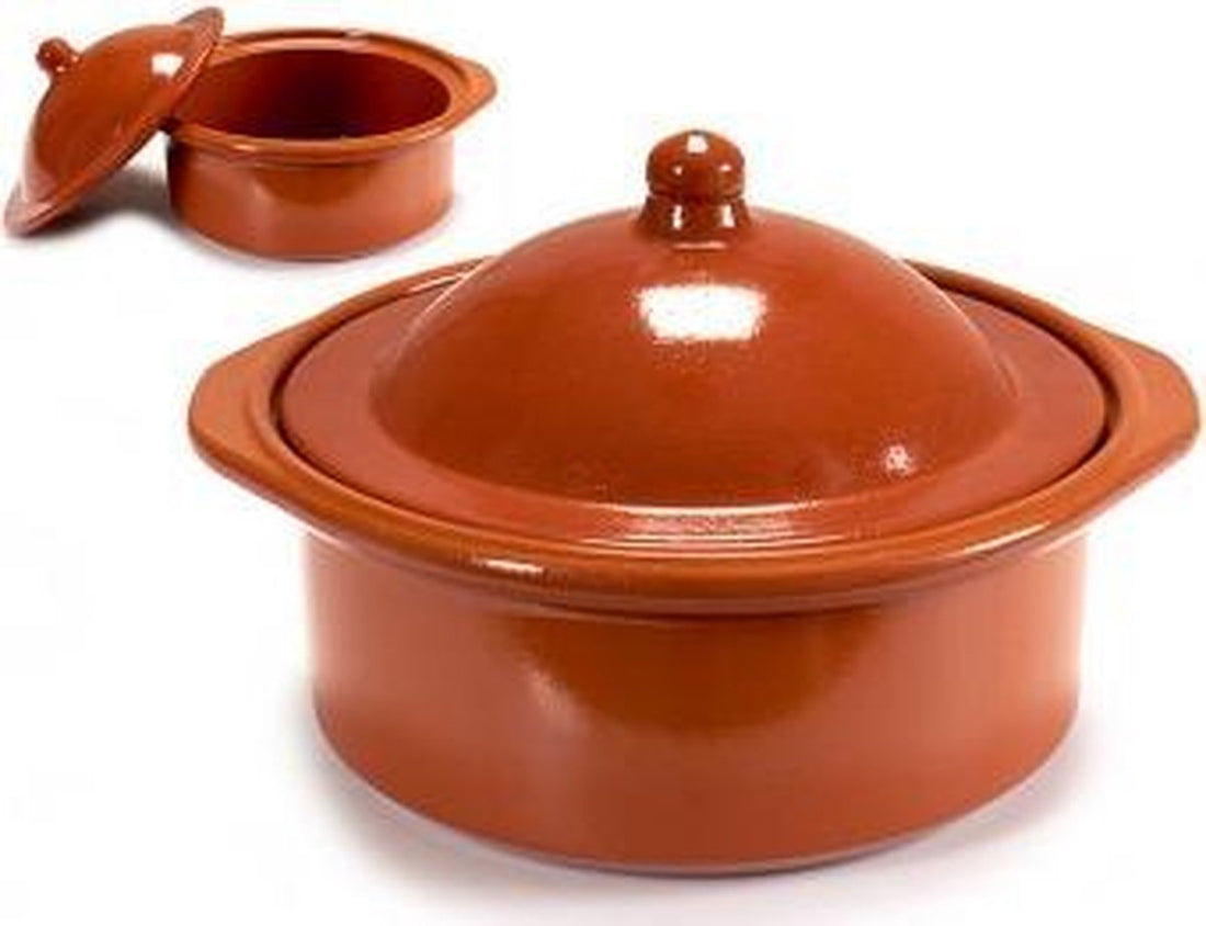 Cocotte - marmite en terre cuite marron, 2,5 litres