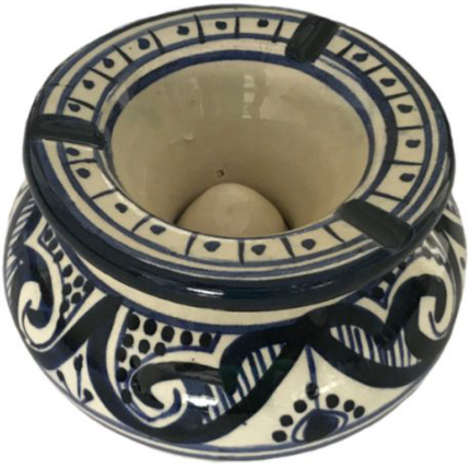 Blauw  wit Asbak XL