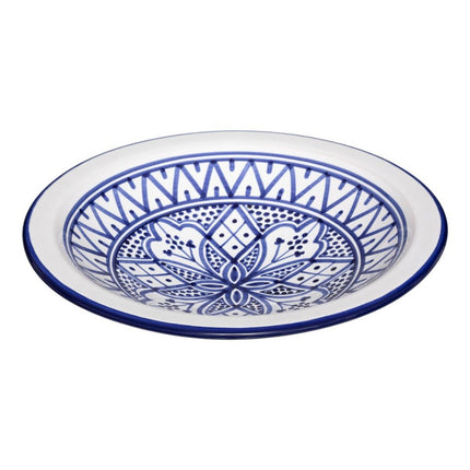 Keramik Servierplatte D33cm - Blau und Weiß