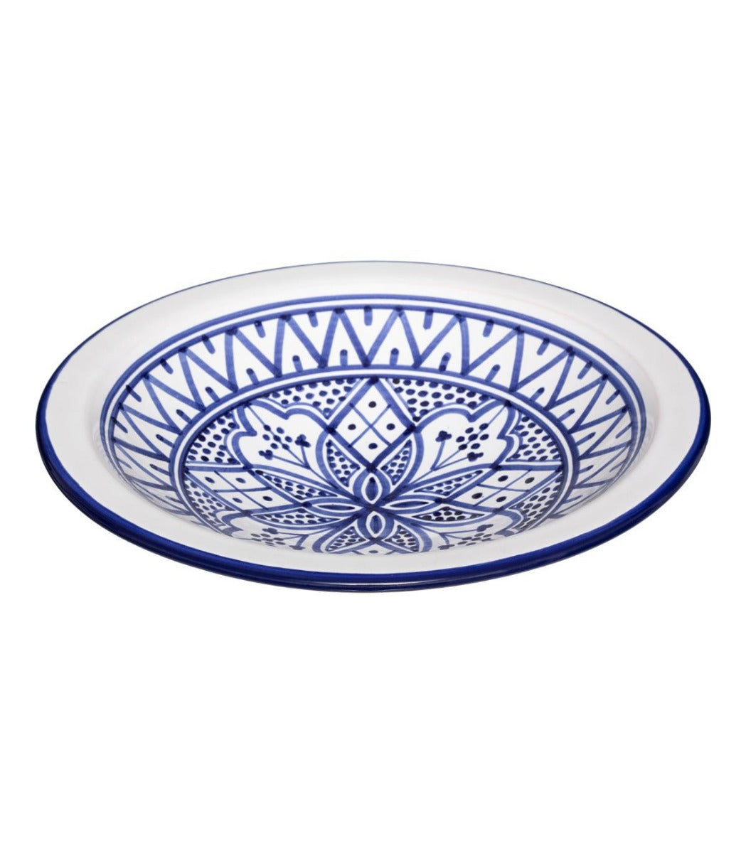 Earthenware presentation plate D33cm - Blue and white