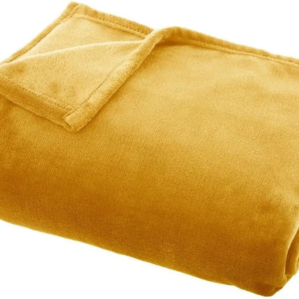 Atmosphera - Plaid - Fleece - Okergeel - 130 x 180 cm