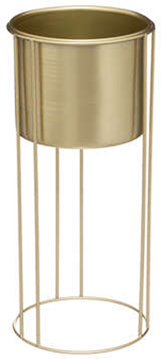 Pflanztöpfe 2er-Set auf Metallständer Gold – D18 x H41/D21 und H58 cm