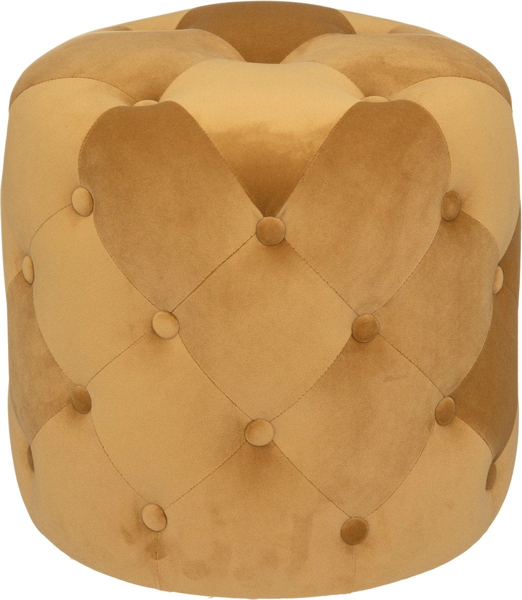 Atmosphera Adriana Pouf - Velours - Ocre - Dia 38 cm