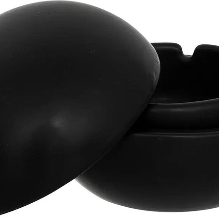 Atmosphera Aschenbecher Olm - Schwarz - Keramik - Ø 10 cm