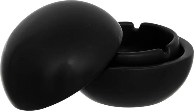 Atmosphera Aschenbecher Olm - Schwarz - Keramik - Ø 10 cm
