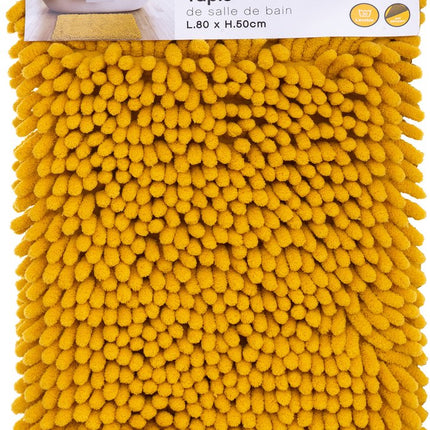Badezimmerteppich/Badematte für den Boden - 50 x 80 cm - Senfgelb - extra dicke Noppen
