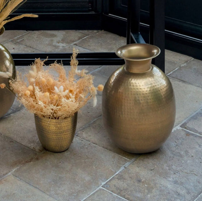 Atmosphera Bloemenvaas - van stijlvol metaal - 40 x 28 cm - metallic brons