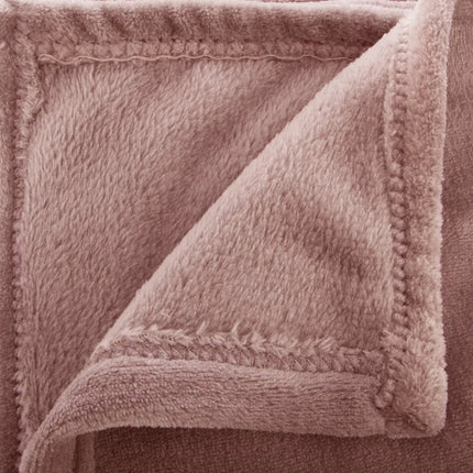 Fleece deken/fleeceplaid - oud roze - 180 x 230 cm - polyester - Molton Bankdeken