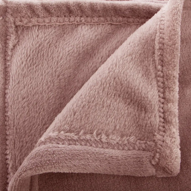 Fleece deken/fleeceplaid - oud roze - 180 x 230 cm - polyester - Molton Bankdeken