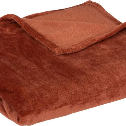 Atmosphera Fleecedecke - Fleeceplaid - Terrakotta - 130 x 180 cm