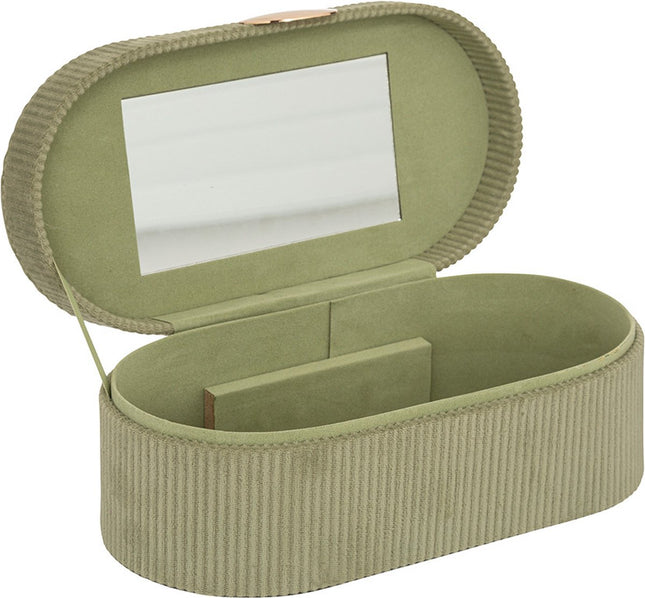 Atmosphera Groen sieraden bakje met spiegeltje