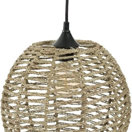 Hängelampe - Design - Metall - Rattan - 33 cm