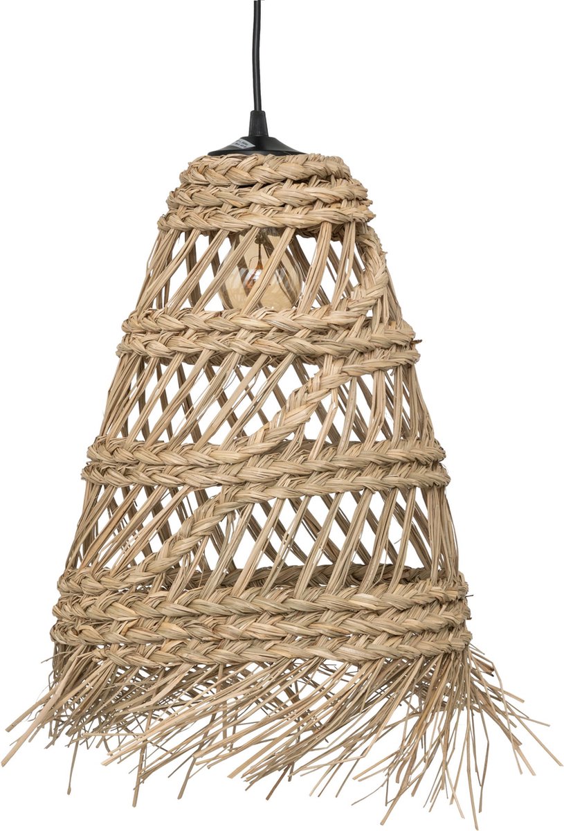 Atmosphera hanglamp Lahys van stro – naturel, Ø 28 x 48 cm, E27
