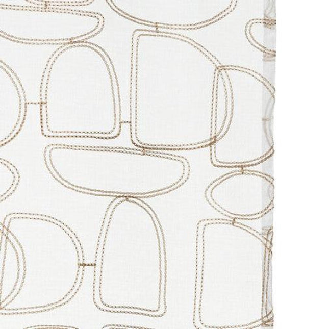 Atmosphera Hania Gardine bedruckt 140x240cm - Fertig mit Ösen - Beige