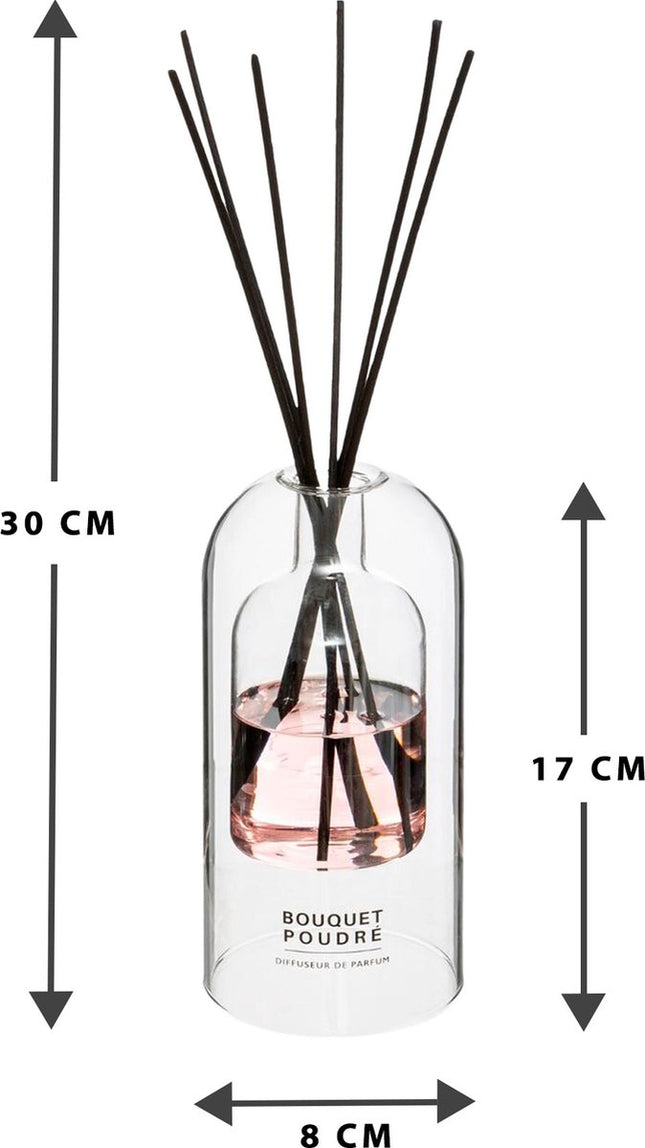 Geurverspreider Ilan 150 ml glas  Roze - Jasmijn - Witte Musk