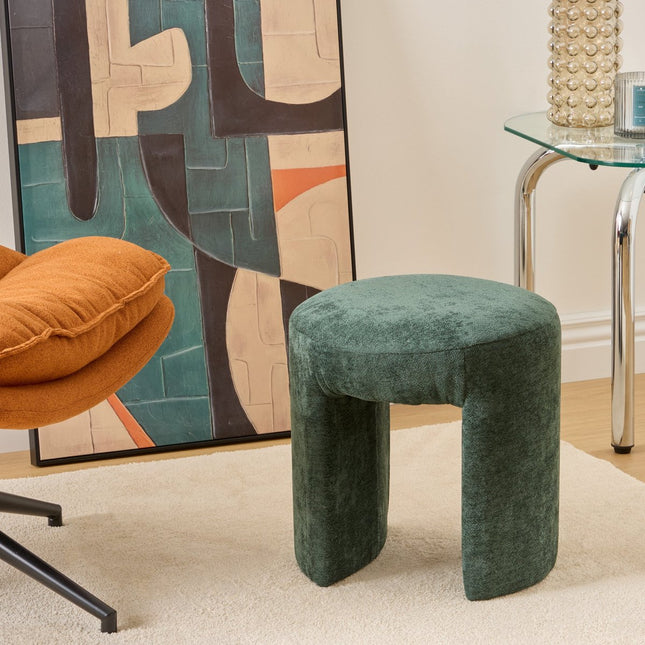 Atmosphera Jin Pouf – Ø38 cm – Zedern-Grün