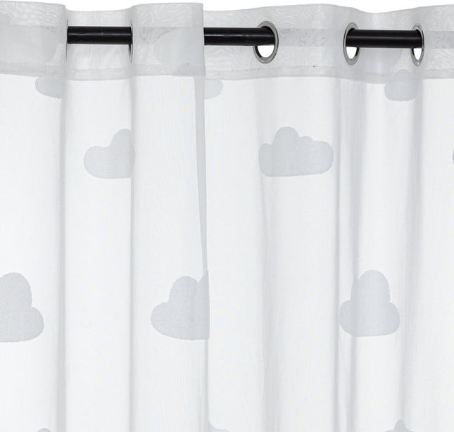 Atmosphera Kids Gardine Wolken durchsichtig 140x240cm - Weiß