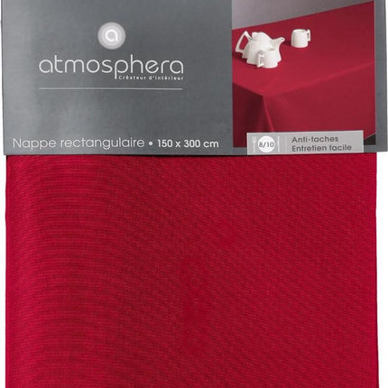 Atmosphera Tischdecke Leinen Anti-Fleck - 150 x 300 cm - Fleckenabweisend - Rot