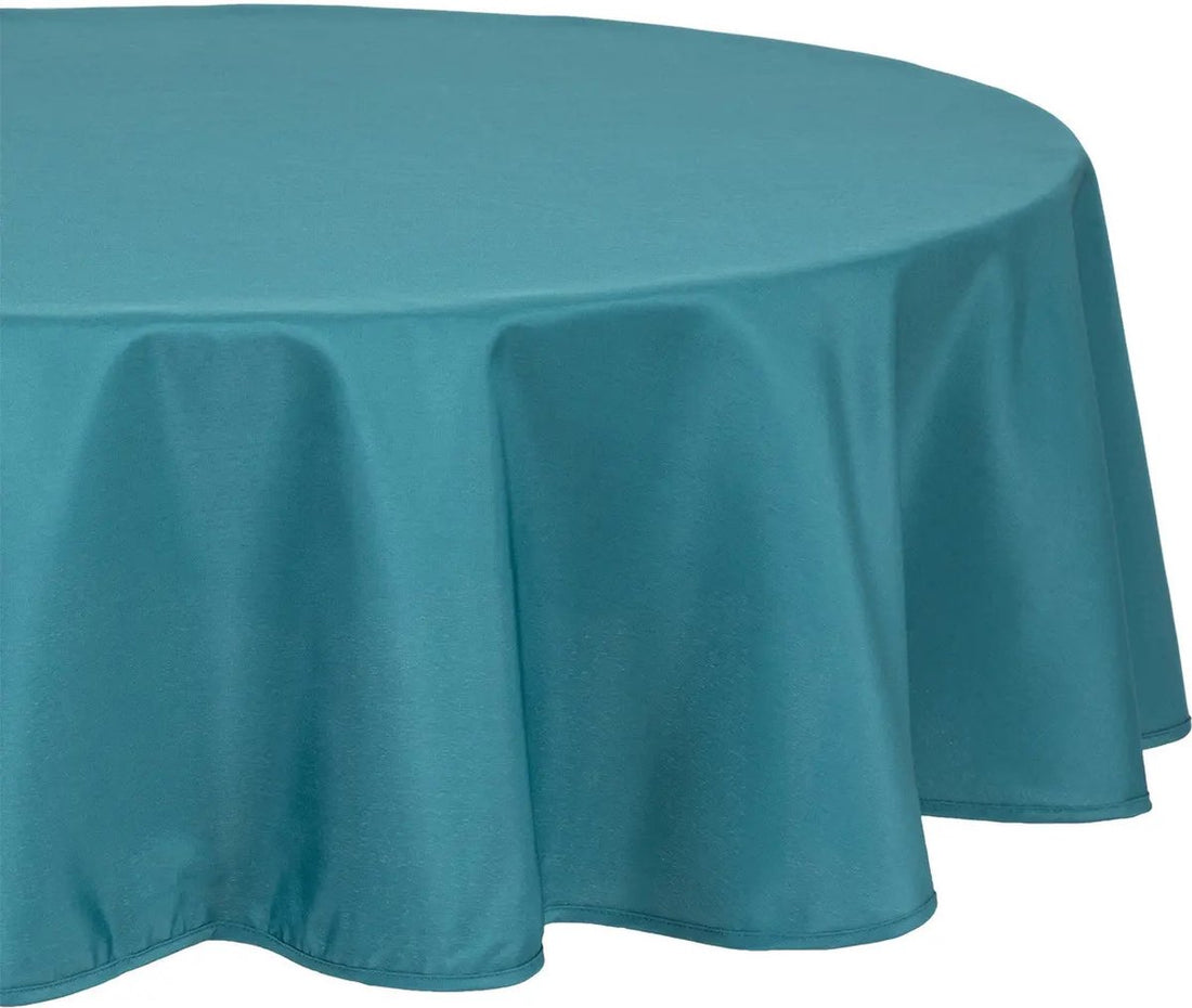 Atmosphera Nappe de table ronde - bleu pétrole - Diamètre 180 cm - Nappes de table de salle à manger - polyester