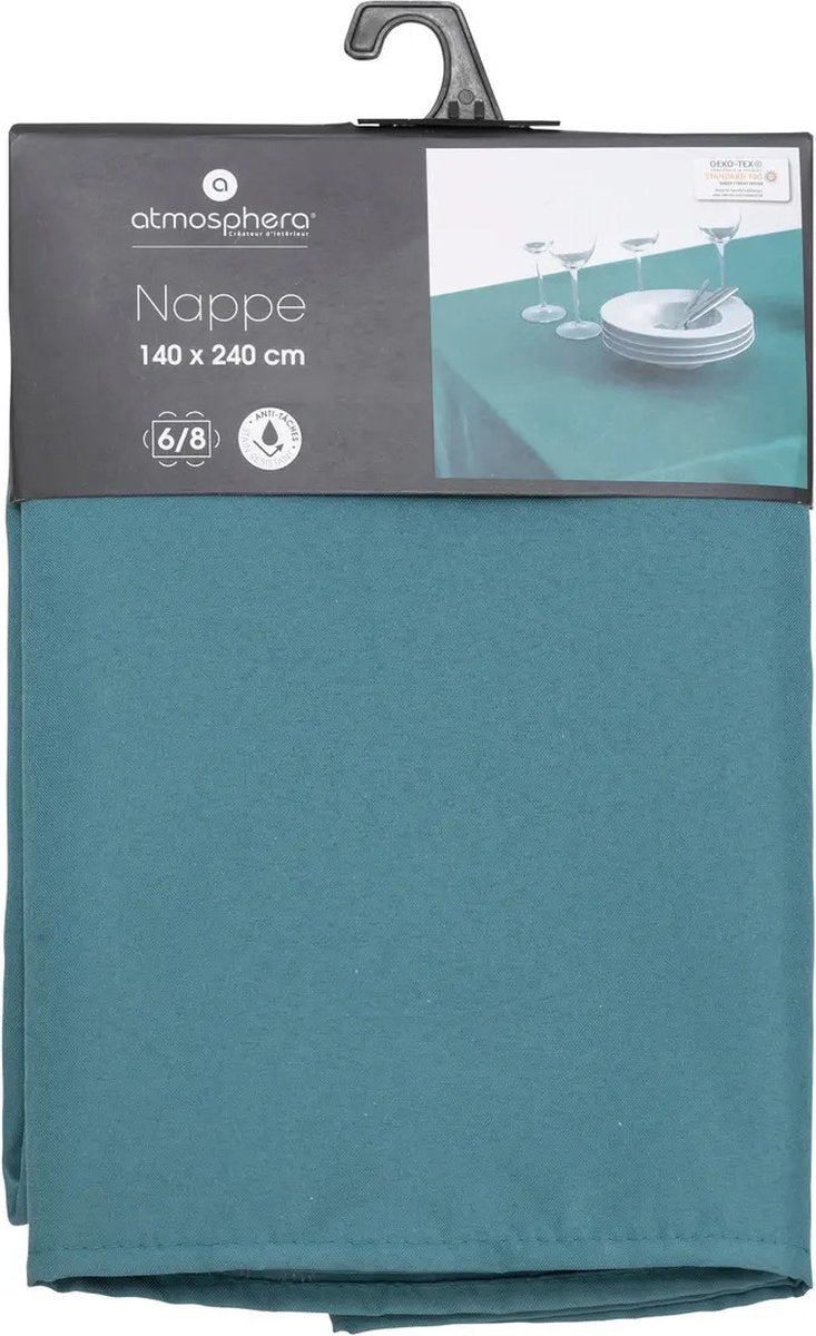 Nappe Atmosphera - 240 x 140 cm - bleu pétrole - Nappes de table à manger - polyester