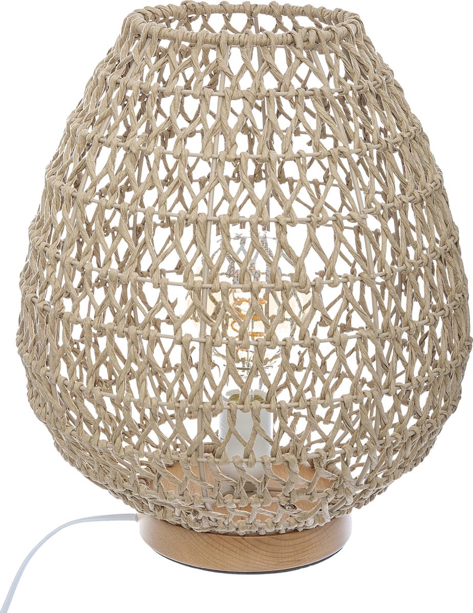 Atmosphera tafellamp Etel – beige, 35,5 cm hoog, met E27-fitting – foto 2