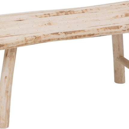Zit krukje/bijzet bankje - hout - houtkleur - L70 x B26 x H31 cm - 2 zits zitplaats - voor binnen