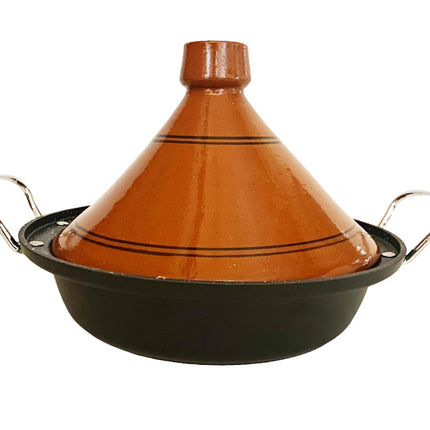 Tajine aus Steingut und Aluminiumguss Induktion| Griffe| Geeignet für 4-8 Personen - Alle Kochfelder| Ø 30cm